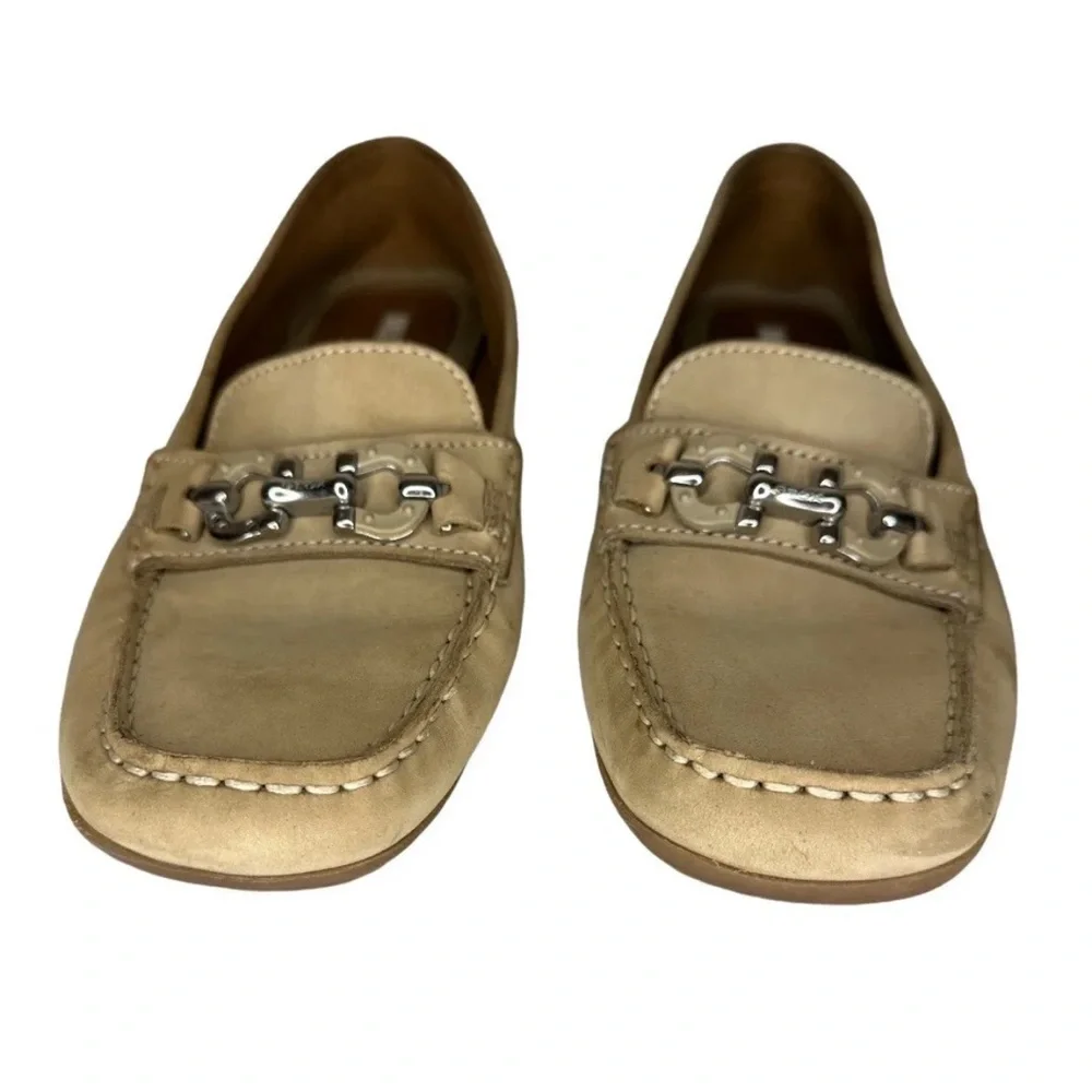 Geox Respira Women's ~ Size 39.5/ US 10 ~ Tan Horsebit Slip On Loafers Shoes